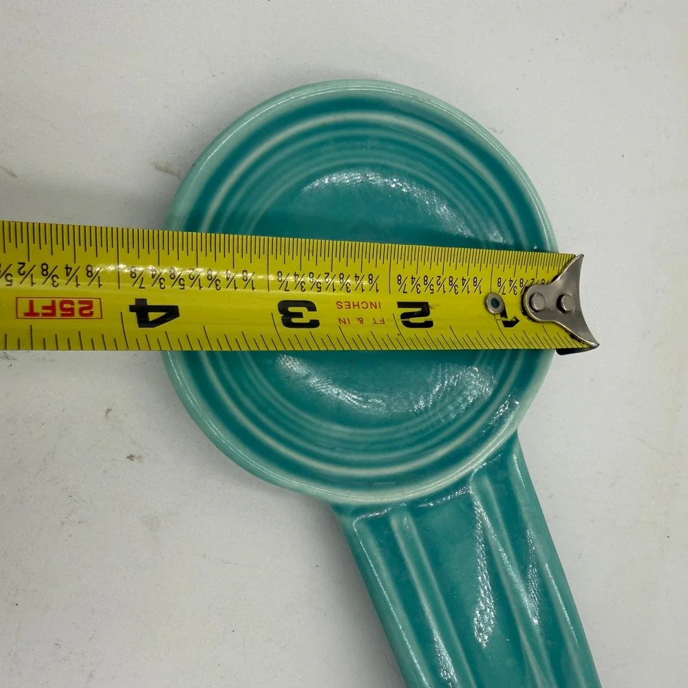 Fiesta Spoon Rest Turquoise Ceramic Kitchen Tool Teal Blue USA Made U58